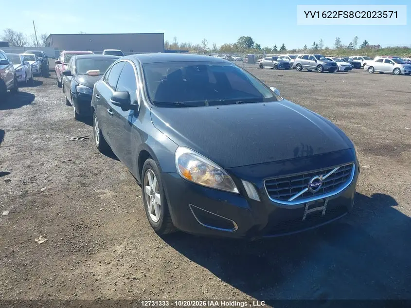 VOLVO S60 2012, VIN YV1622FS8C2023571