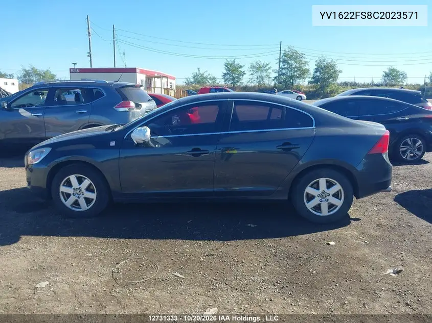 2012 VOLVO S60 VIN YV1622FS8C2023571 — фото 14