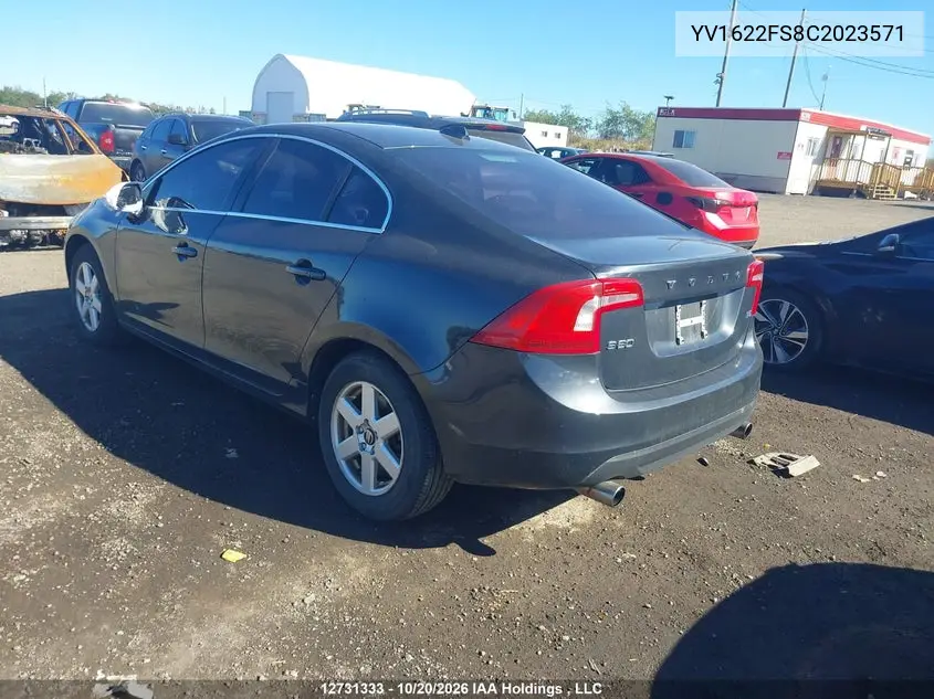2012 VOLVO S60 VIN YV1622FS8C2023571 — фото 3