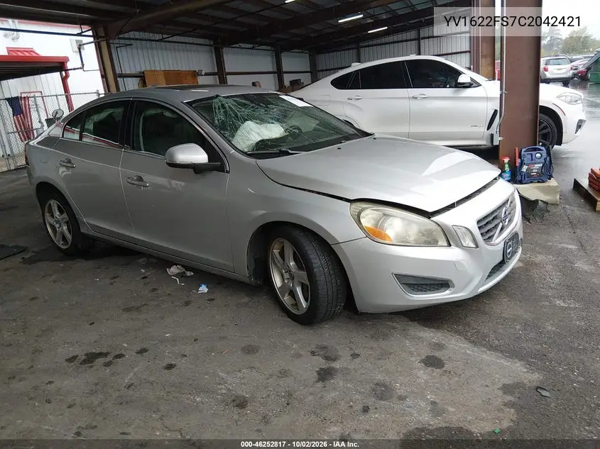 VOLVO S60 2012, VIN YV1622FS7C2042421