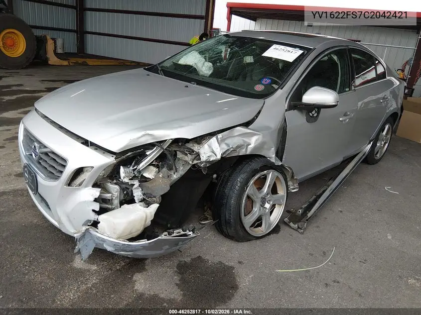 2012 VOLVO S60 VIN YV1622FS7C2042421 — фото 2