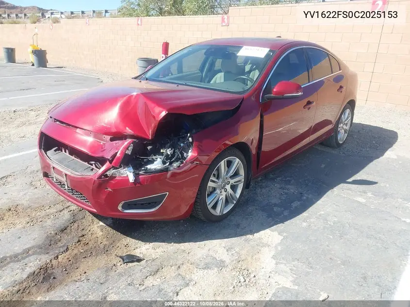 2012 VOLVO S60 VIN YV1622FS0C2025153 — фото 2