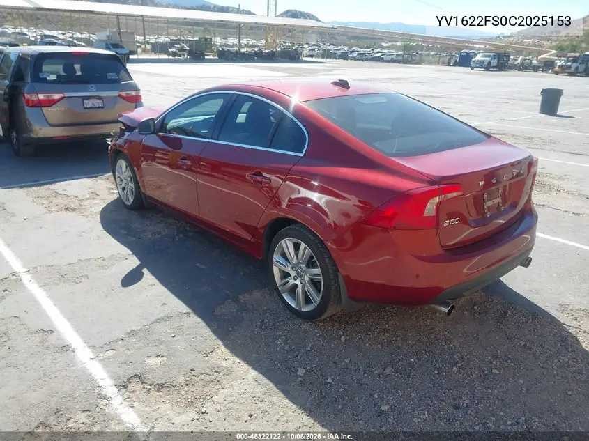 2012 VOLVO S60 VIN YV1622FS0C2025153 — фото 3