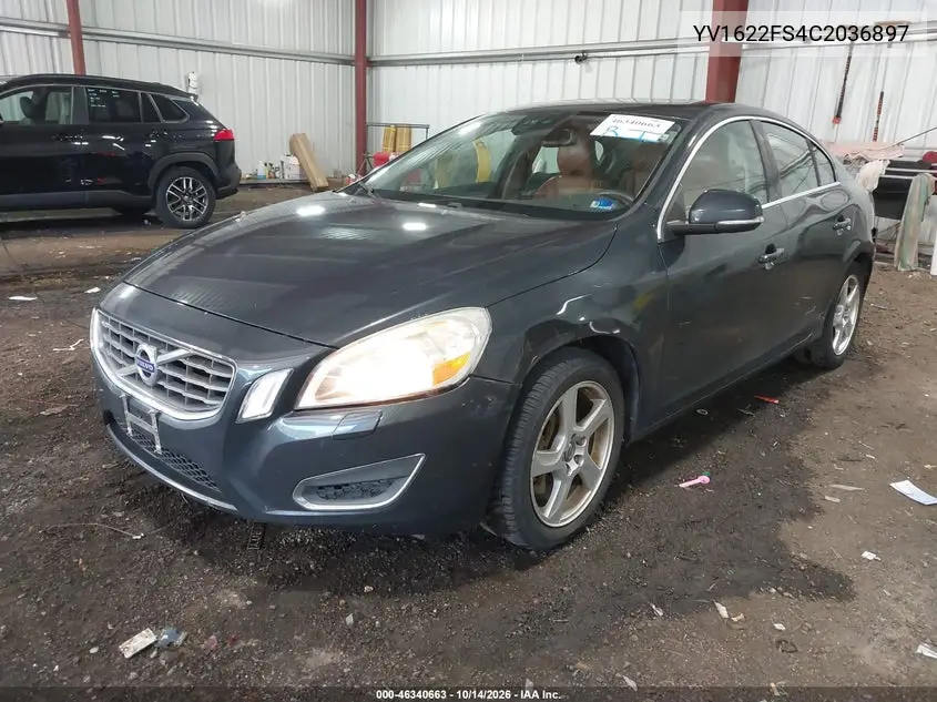 2012 VOLVO S60 VIN YV1622FS4C2036897 — фото 2