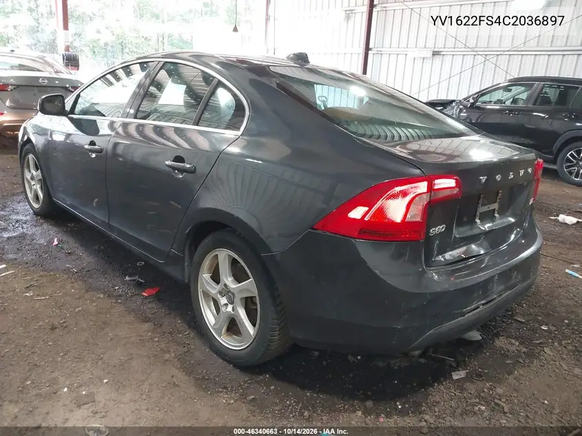 2012 VOLVO S60 VIN YV1622FS4C2036897 — фото 3