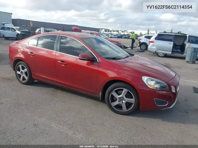 VOLVO S60 2012, VIN YV1622FS6C2114354