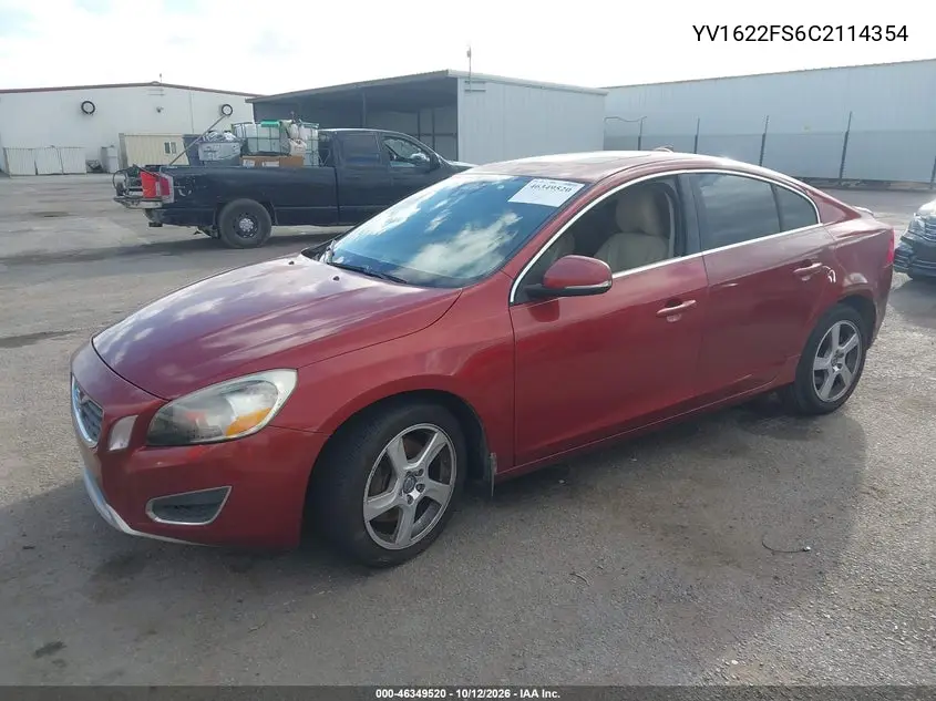 2012 VOLVO S60 VIN YV1622FS6C2114354 — фото 2