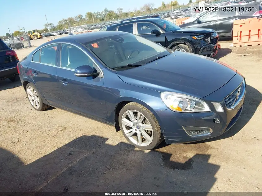 VOLVO S60 2012, VIN YV1902FH8C2119756