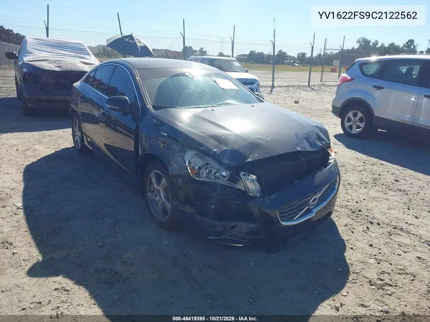 VOLVO S60 2012, VIN YV1622FS9C2122562