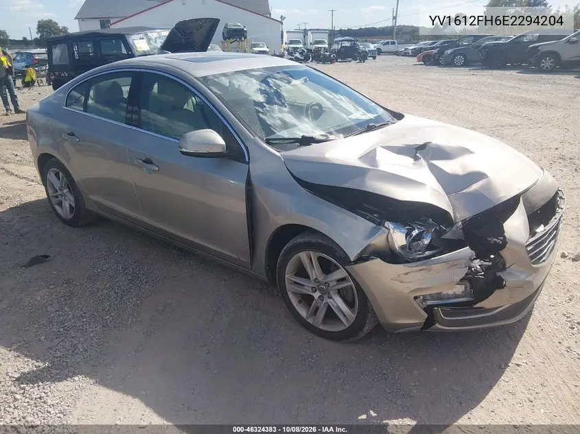 VOLVO S60 2014, VIN YV1612FH6E2294204
