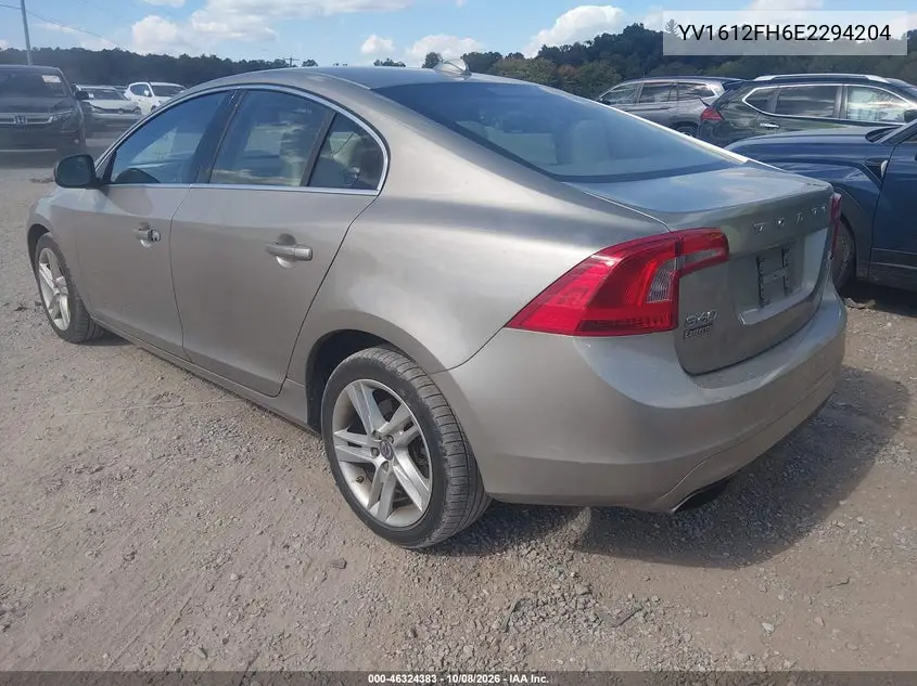 2014 VOLVO S60 VIN YV1612FH6E2294204 — фото 3