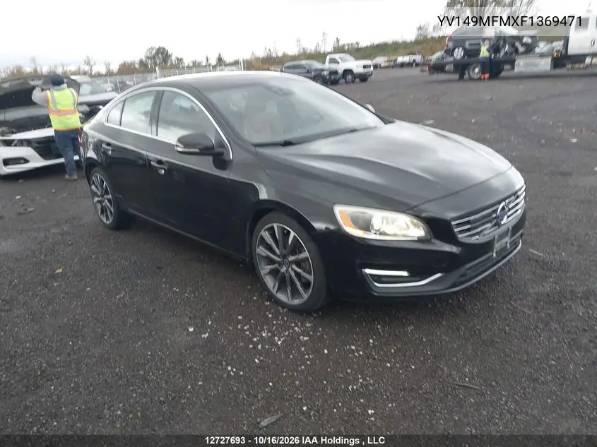 VOLVO S60 2015, VIN YV149MFMXF1369471