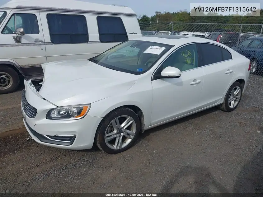 2015 VOLVO S60 VIN YV126MFB7F1315642 — фото 2