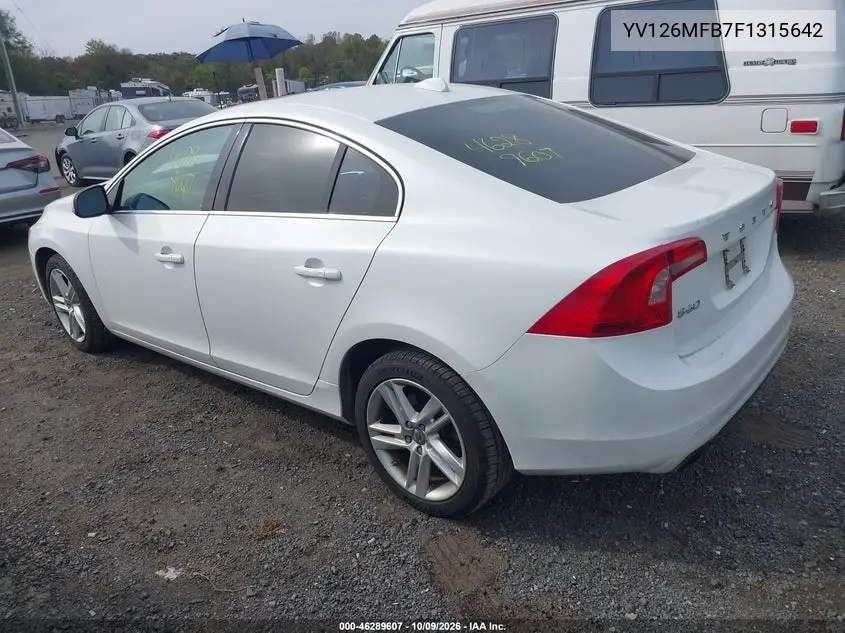 2015 VOLVO S60 VIN YV126MFB7F1315642 — фото 3