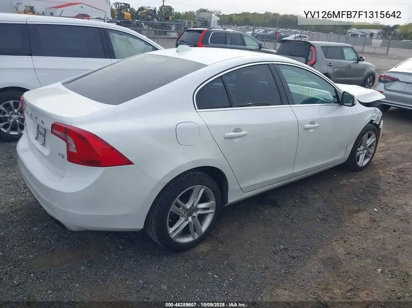 2015 VOLVO S60 VIN YV126MFB7F1315642 — фото 4