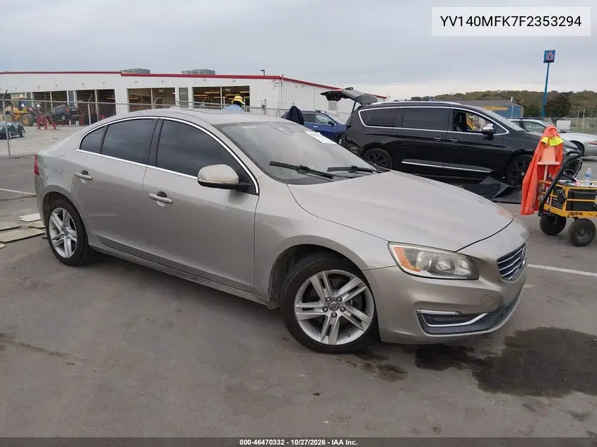 VOLVO S60 2015, VIN YV140MFK7F2353294