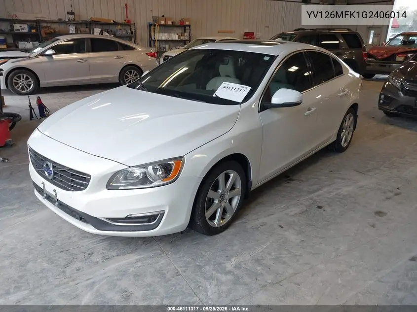 2016 VOLVO S60 VIN YV126MFK1G2406014 — фото 2