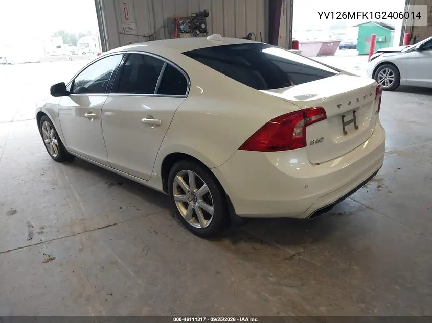 2016 VOLVO S60 VIN YV126MFK1G2406014 — фото 3