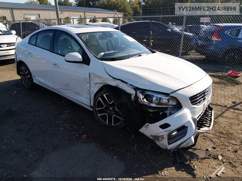 VOLVO S60 2017, VIN YV126MFL2H2438898