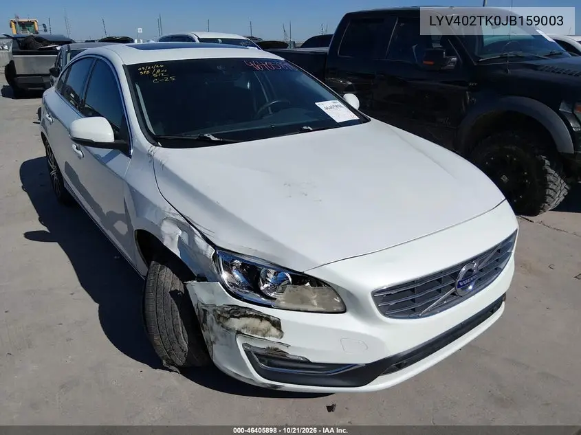 VOLVO S60 2018, VIN LYV402TK0JB159003