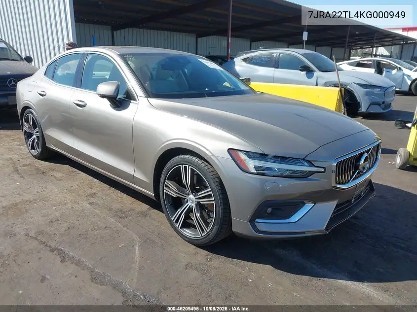 VOLVO S60 2019, VIN 7JRA22TL4KG000949