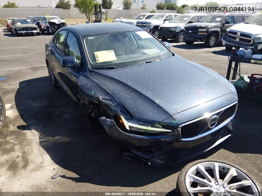 VOLVO S60 2020, VIN 7JR102FK7LG044194