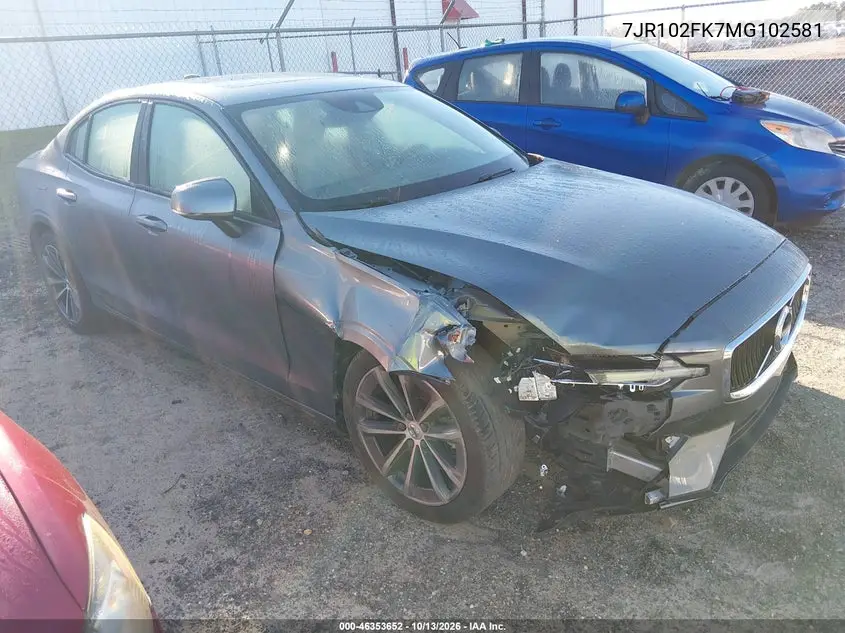 VOLVO S60 2021, VIN 7JR102FK7MG102581