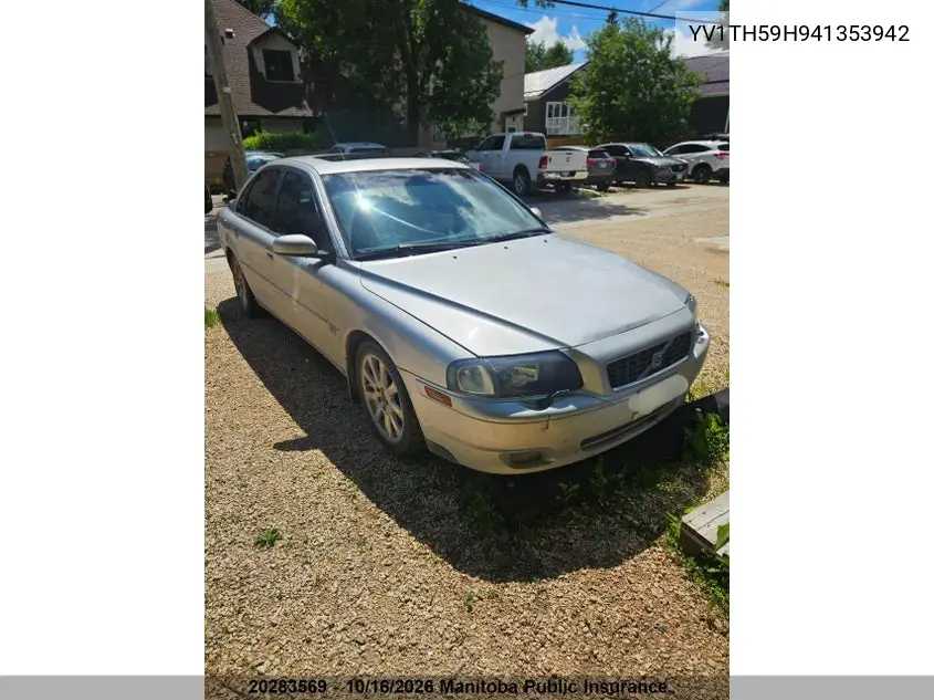 VOLVO S80 2004, VIN YV1TH59H941353942