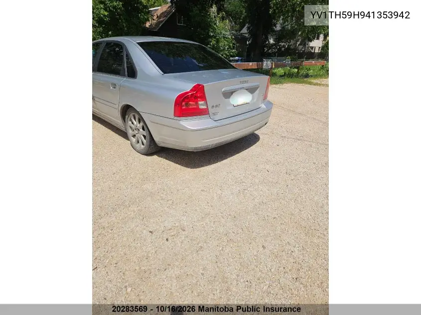 2004 VOLVO S80 VIN YV1TH59H941353942 — фото 4