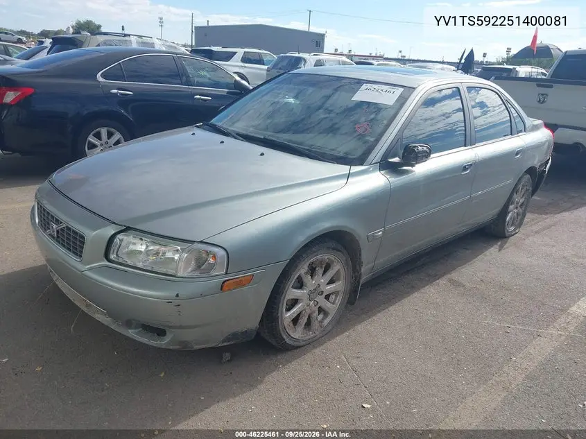 2005 VOLVO S80 VIN YV1TS592251400081 — фото 2