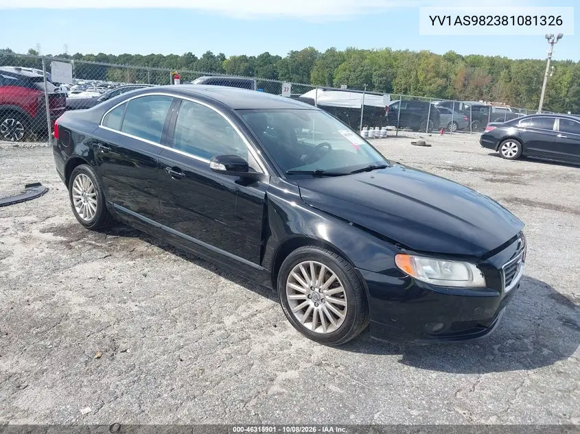 VOLVO S80 2008, VIN YV1AS982381081326