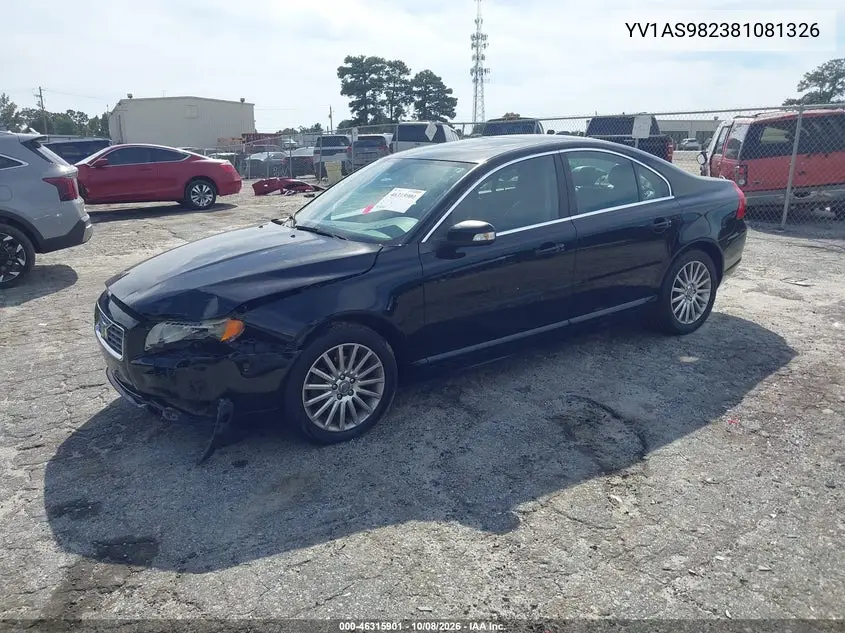2008 VOLVO S80 VIN YV1AS982381081326 — фото 2