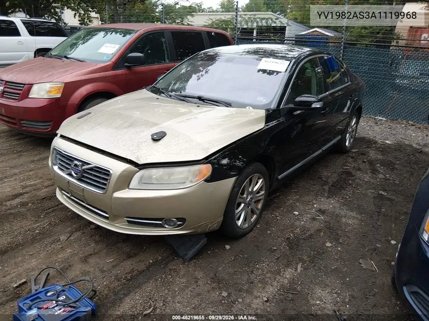 2010 VOLVO S80 VIN YV1982AS3A1119968 — фото 2