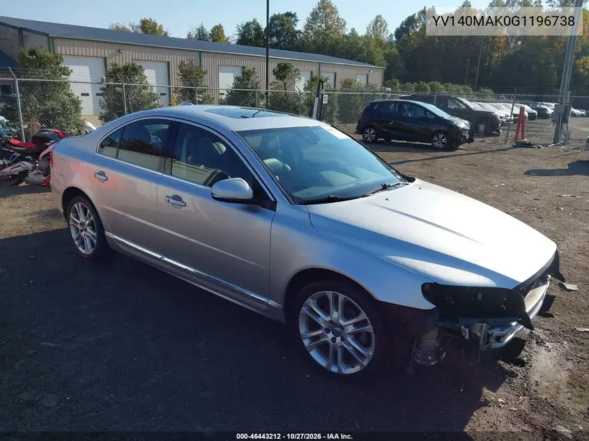 VOLVO S80 2016, VIN YV140MAK0G1196738