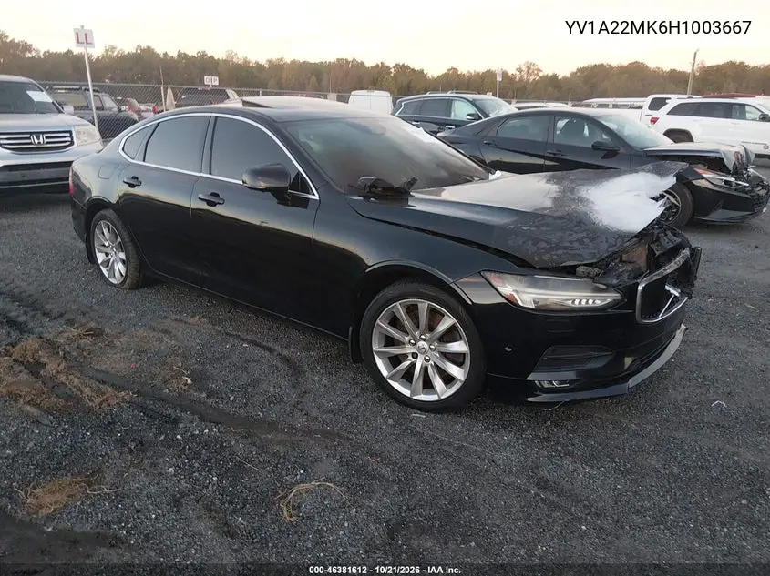 VOLVO S90 2017, VIN YV1A22MK6H1003667
