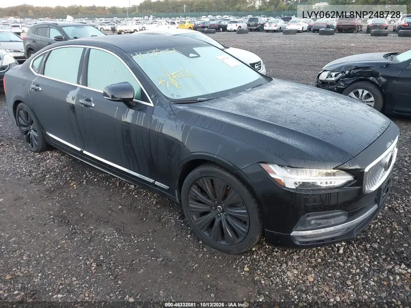 VOLVO S90 2022, VIN LVY062ML8NP248728