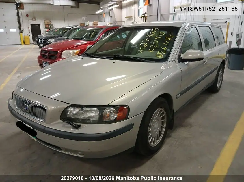 2002 VOLVO V70 VIN YV1SW61R521261185 — фото 2