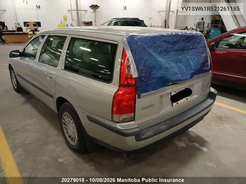 2002 VOLVO V70 VIN YV1SW61R521261185 — фото 3