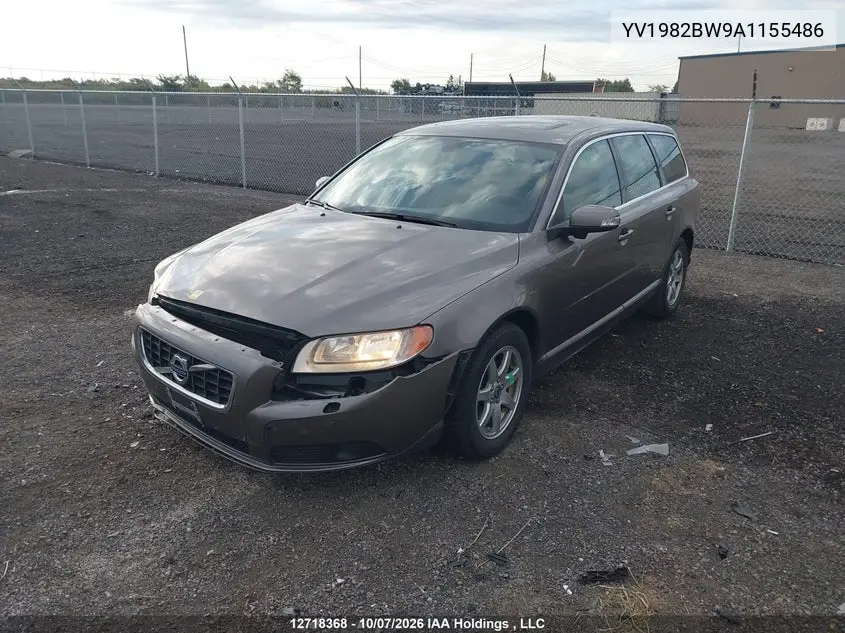 2010 VOLVO V70 VIN YV1982BW9A1155486 — фото 2