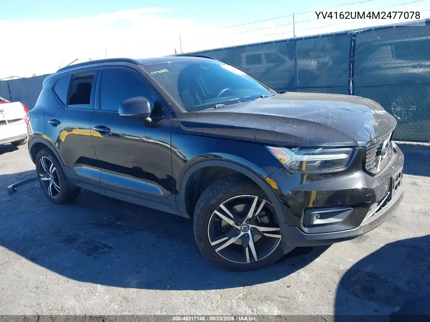 VOLVO XC40 2021, VIN YV4162UM4M2477078