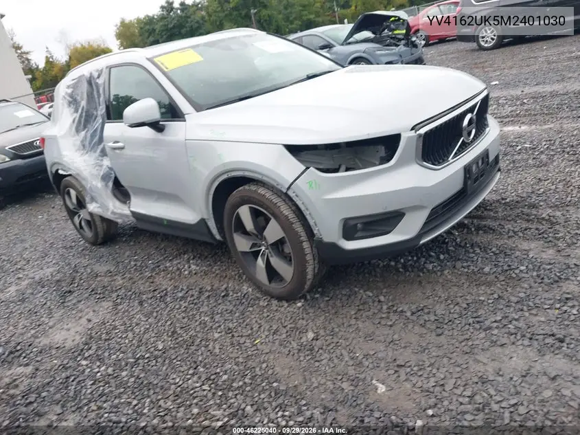 VOLVO XC40 2021, VIN YV4162UK5M2401030