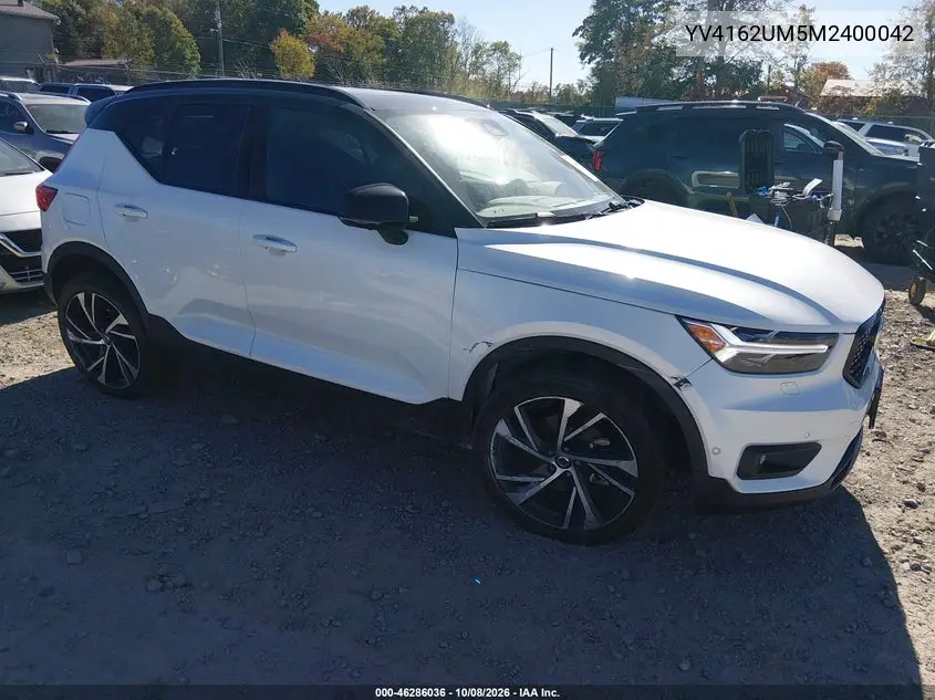 VOLVO XC40 2021, VIN YV4162UM5M2400042