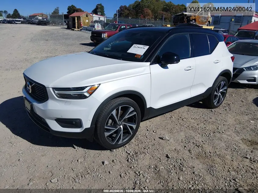 2021 VOLVO XC40 VIN YV4162UM5M2400042 — фото 2
