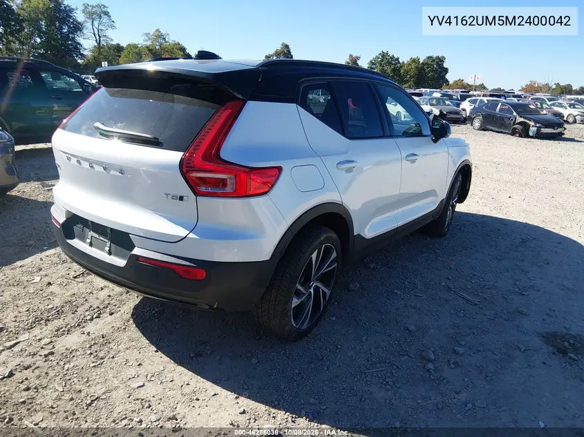 2021 VOLVO XC40 VIN YV4162UM5M2400042 — фото 4