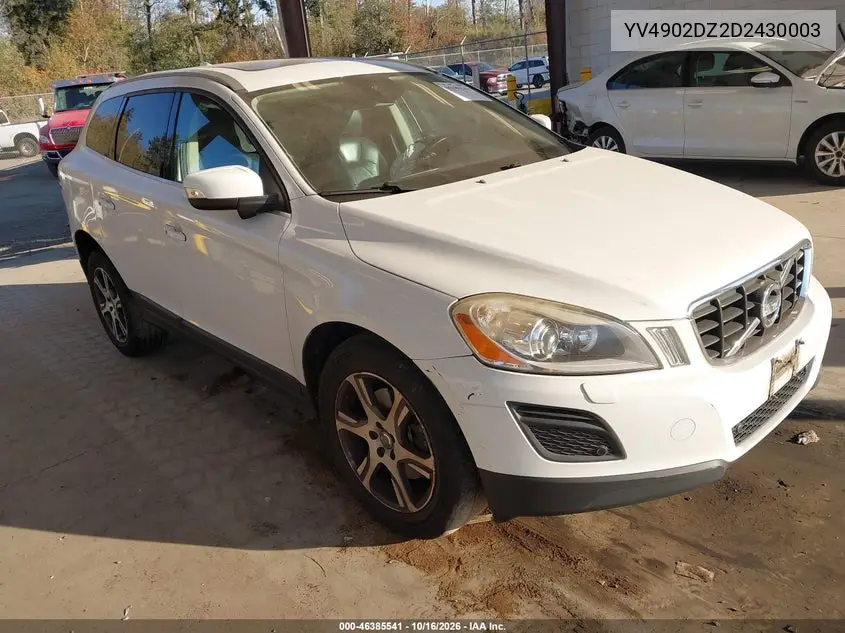 VOLVO XC60 2013, VIN YV4902DZ2D2430003