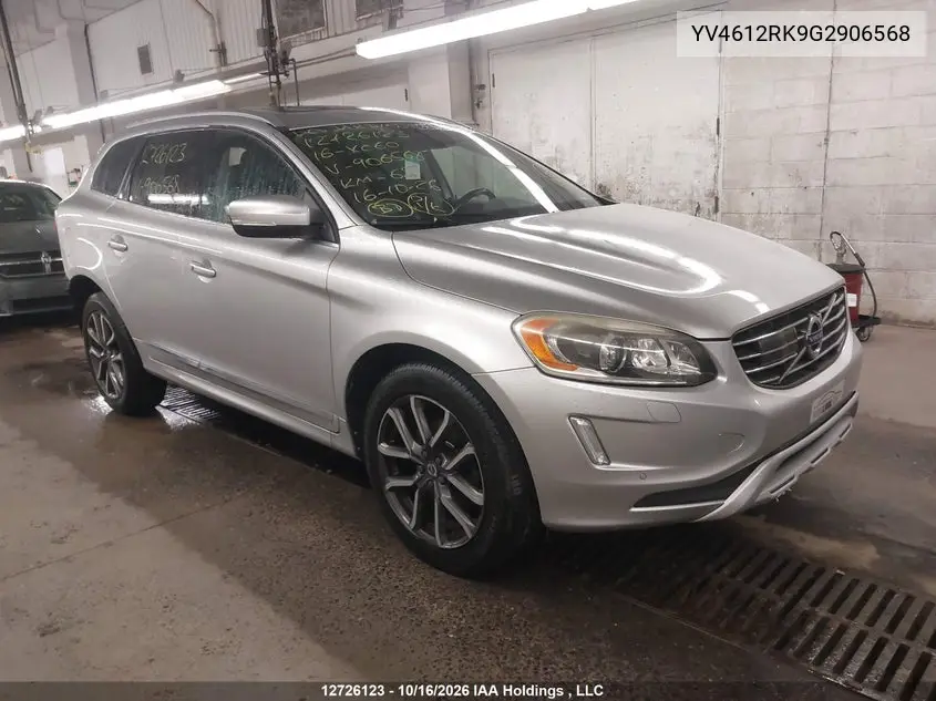 VOLVO XC60 2016, VIN YV4612RK9G2906568
