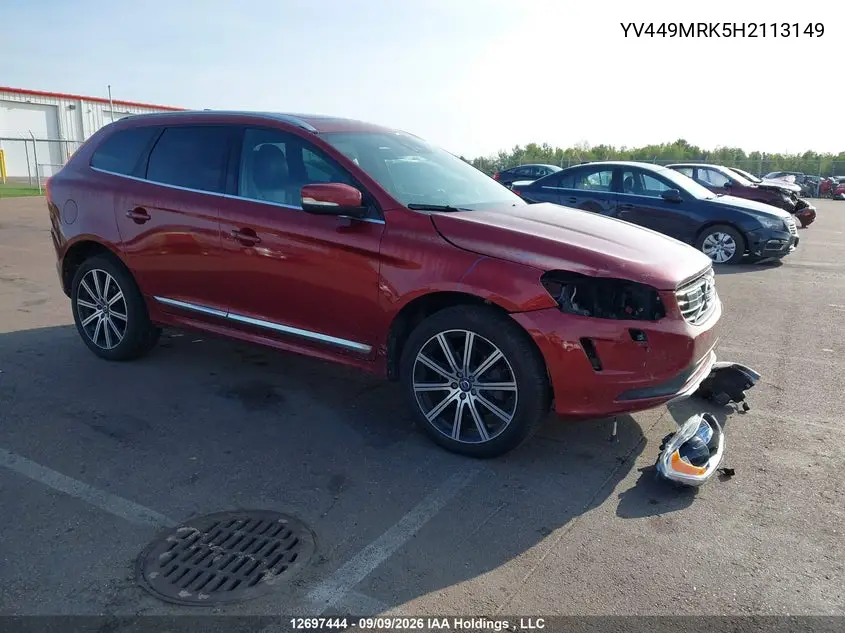 VOLVO XC60 2017, VIN YV449MRK5H2113149
