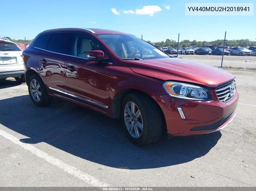 VOLVO XC60 2017, VIN YV440MDU2H2018941