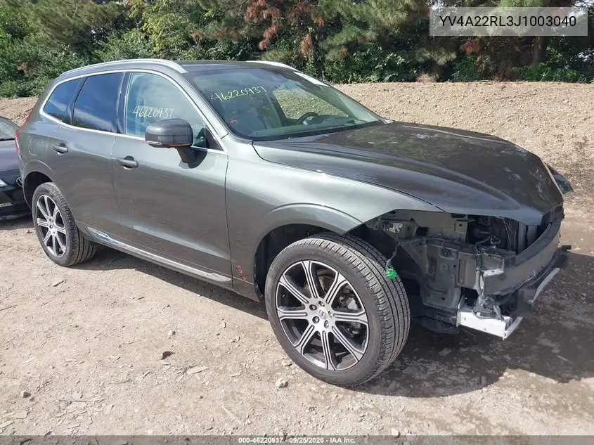 VOLVO XC60 2018, VIN YV4A22RL3J1003040