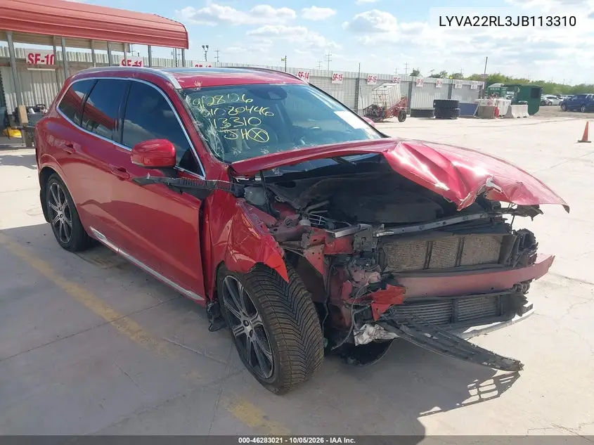 VOLVO XC60 2018, VIN LYVA22RL3JB113310